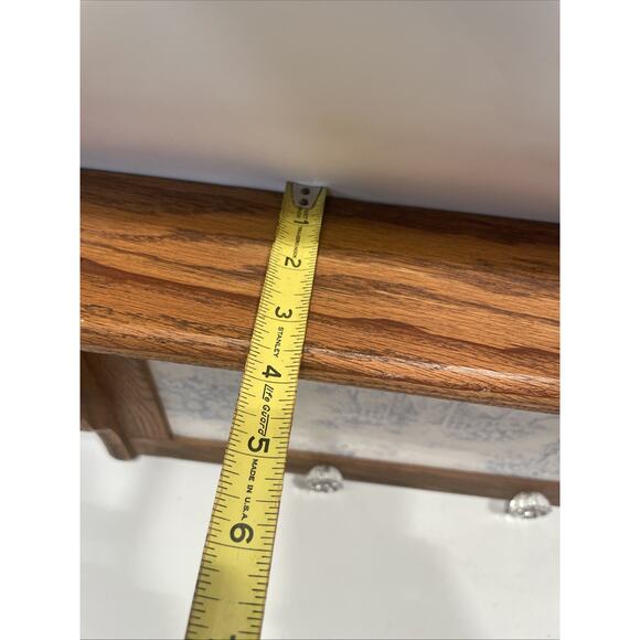 Oak Wooden Shelf Coat Hanger Country Style With Summer Garden Wall Paper Back - Picture 8 of 13